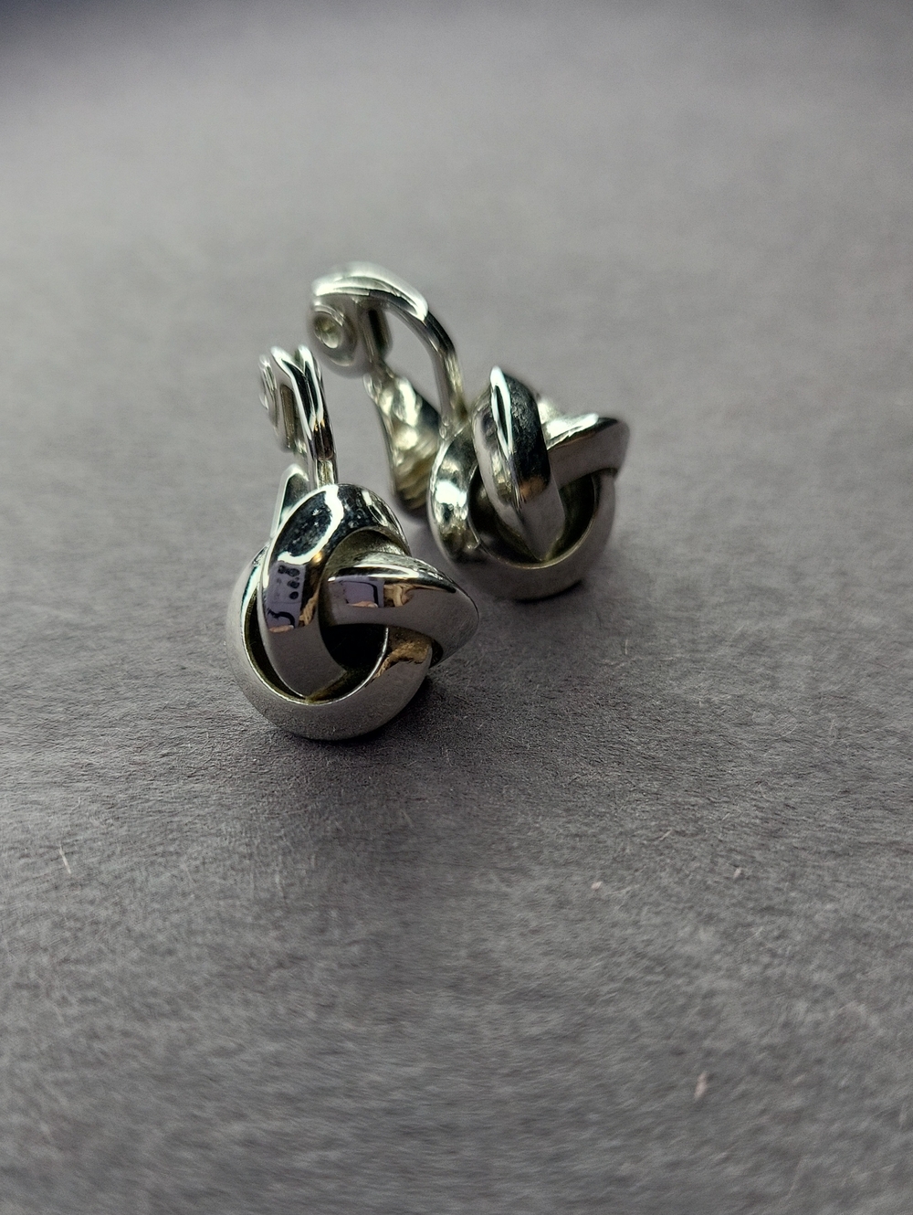 Monet Silver Knot Clip-On Earrings - Silver